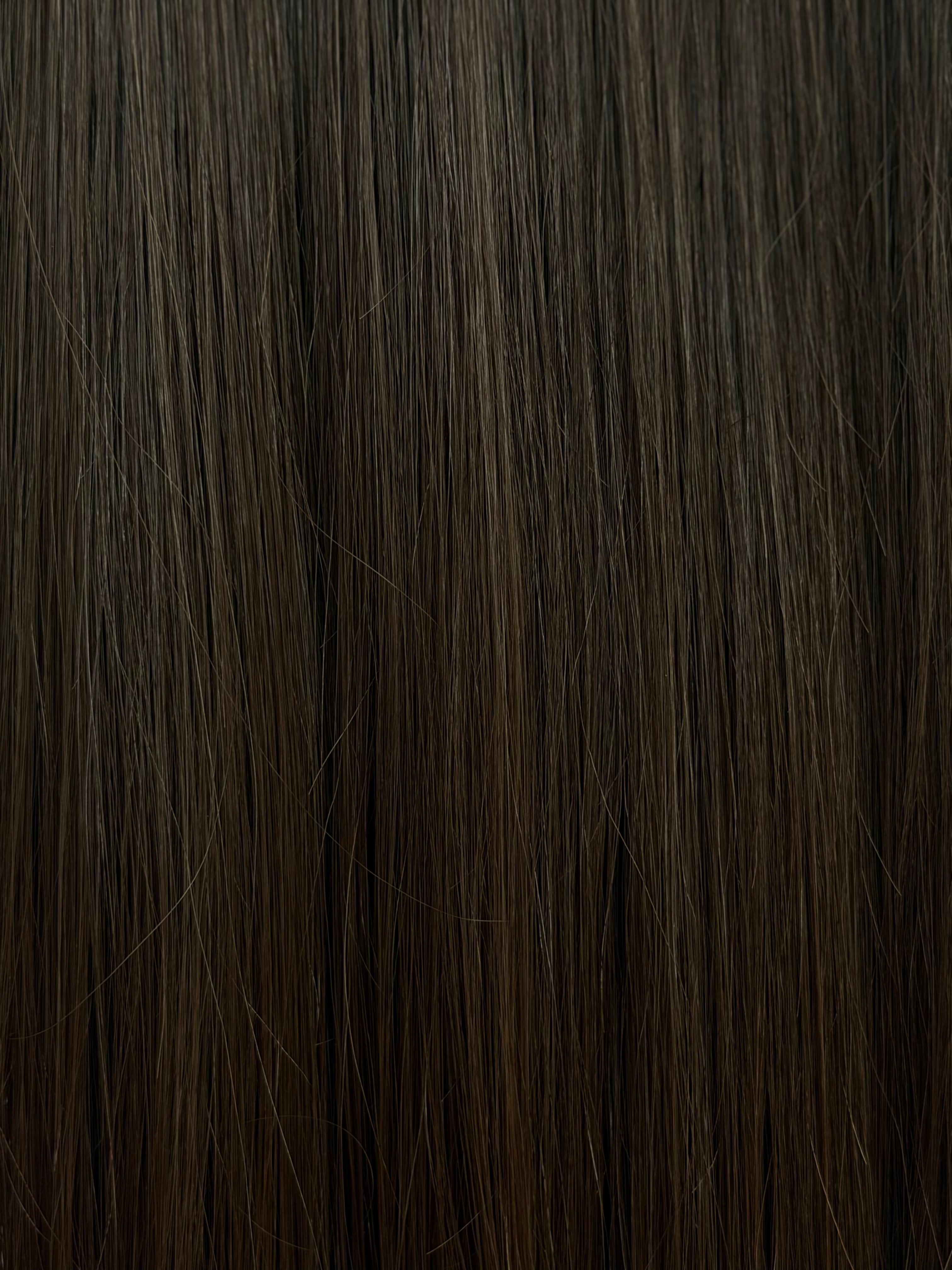 The Petrópolis Pearl | Ash Mocha Brown | 21" Brazilian Long Piece Tape-In | Straight Human Hair 50g