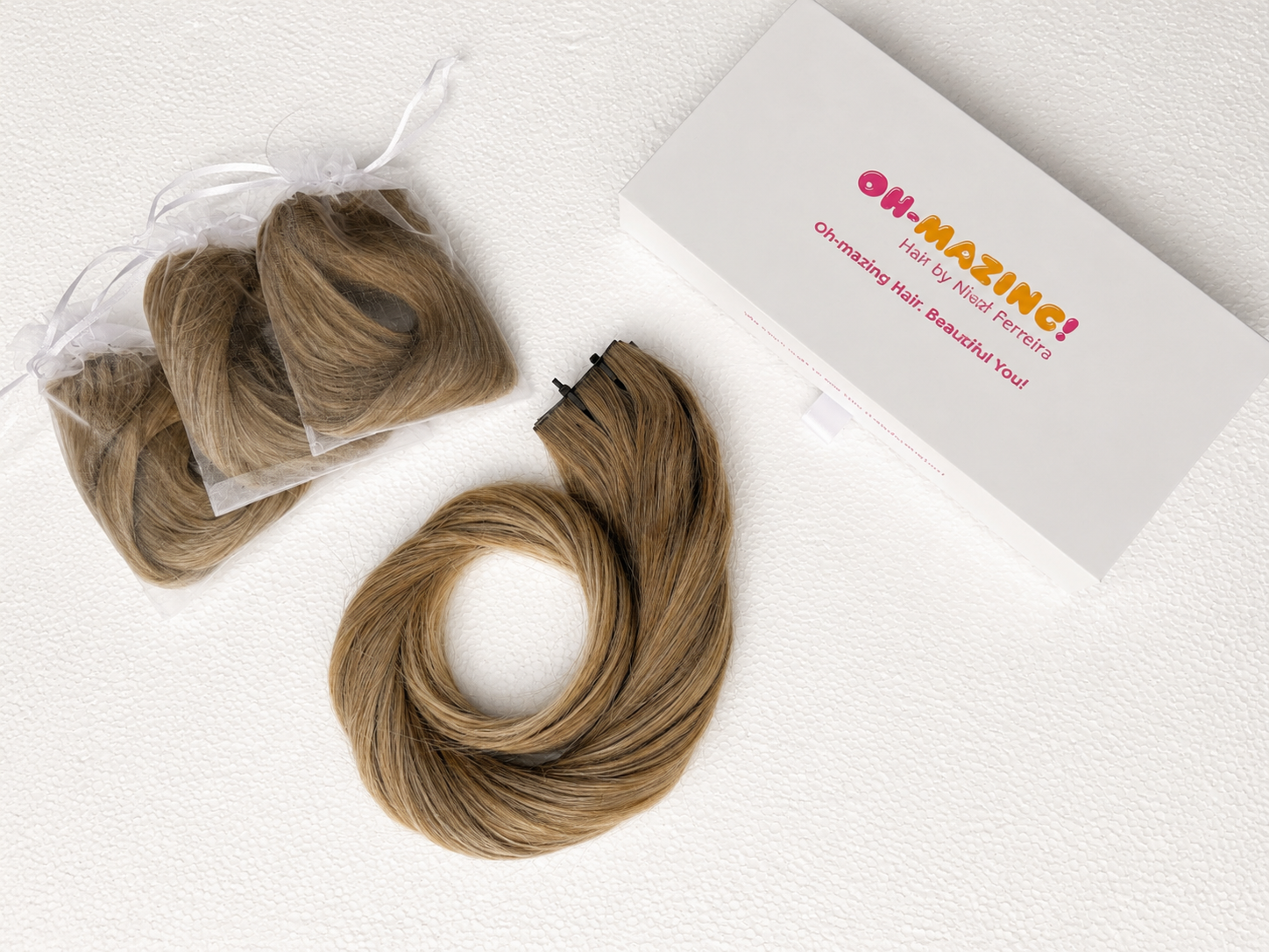 The Golden Fields | Golden Light Blonde Natural | 20" Invisible Brazilian Long Piece Tape-In | 100% Double Drawn Remy Human Hair | 50g