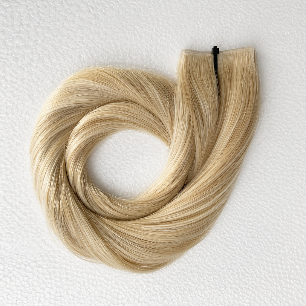 The Champagne Coast | Champagne Blonde | 26" Invisible Brazilian Long Piece Tape-In | 100% Double Drawn Remy Human Hair | 70g
