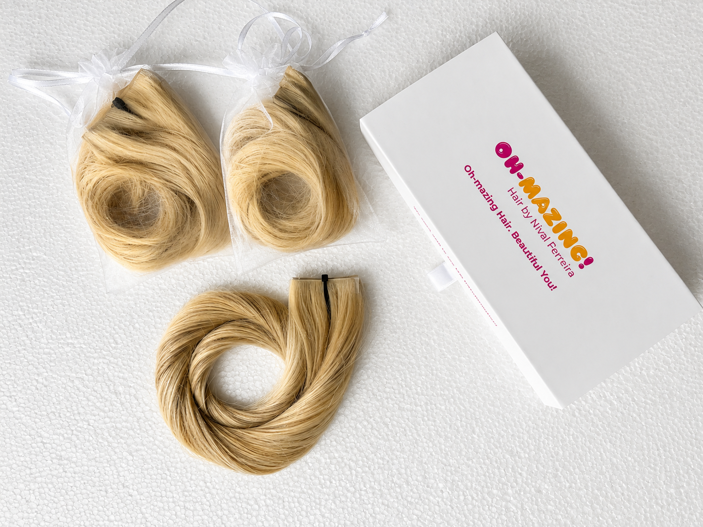 The Champagne Coast | Champagne Blonde | 26" Invisible Brazilian Long Piece Tape-In | 100% Double Drawn Remy Human Hair | 70g